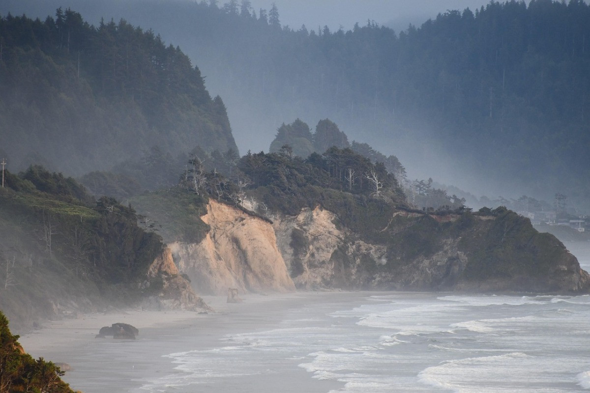 Oregon Coastline on a foggy day