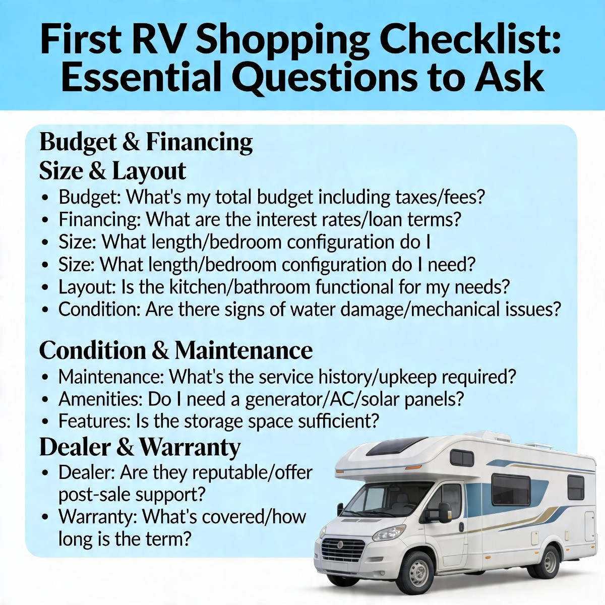 RV Shopping Checklist
