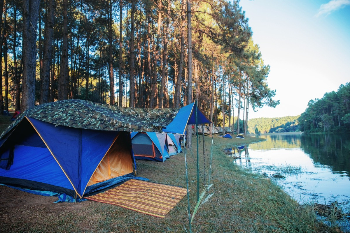 Tents sitting new Campground river